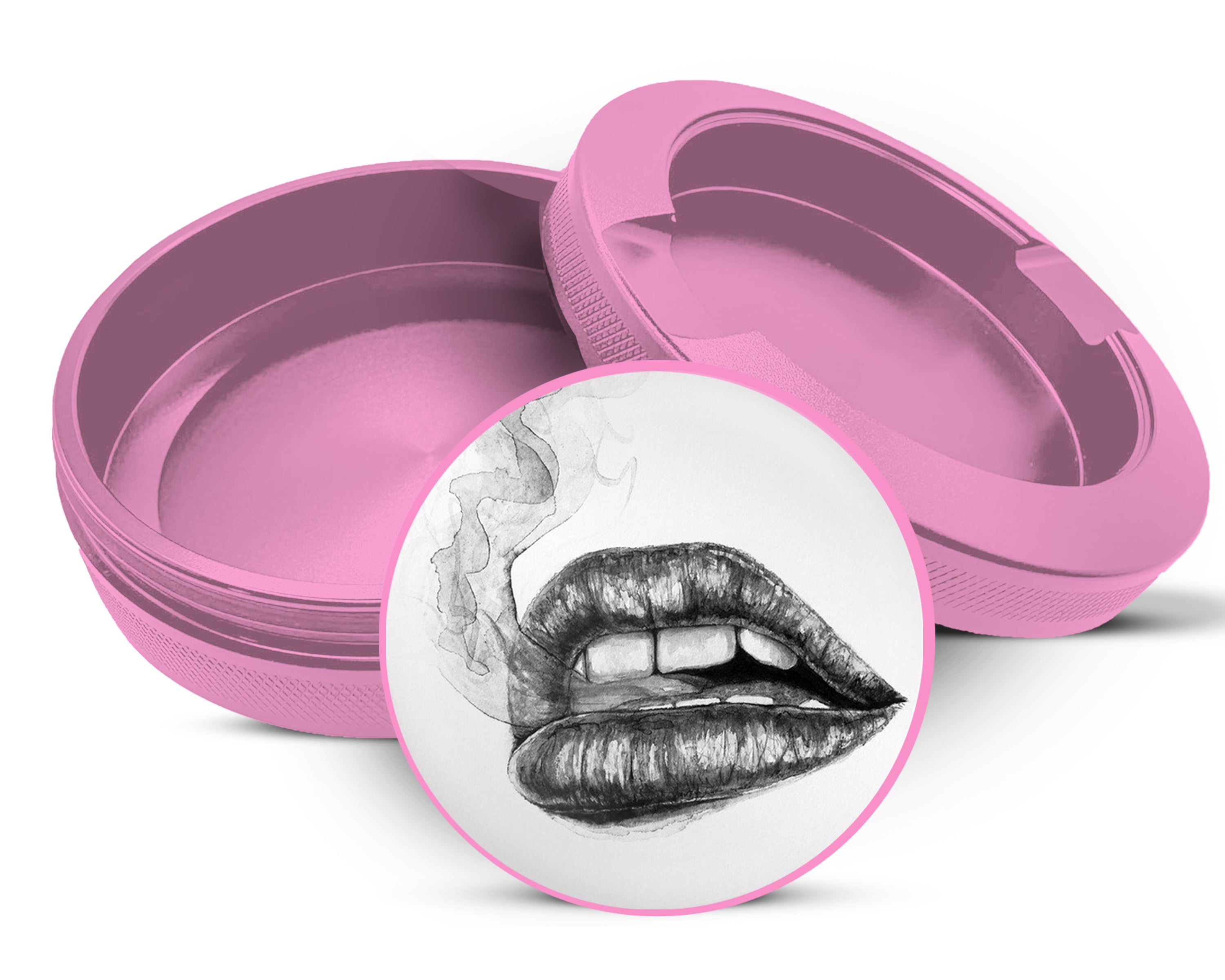 Lips Pencil Drawing Snus Storage Case Pink