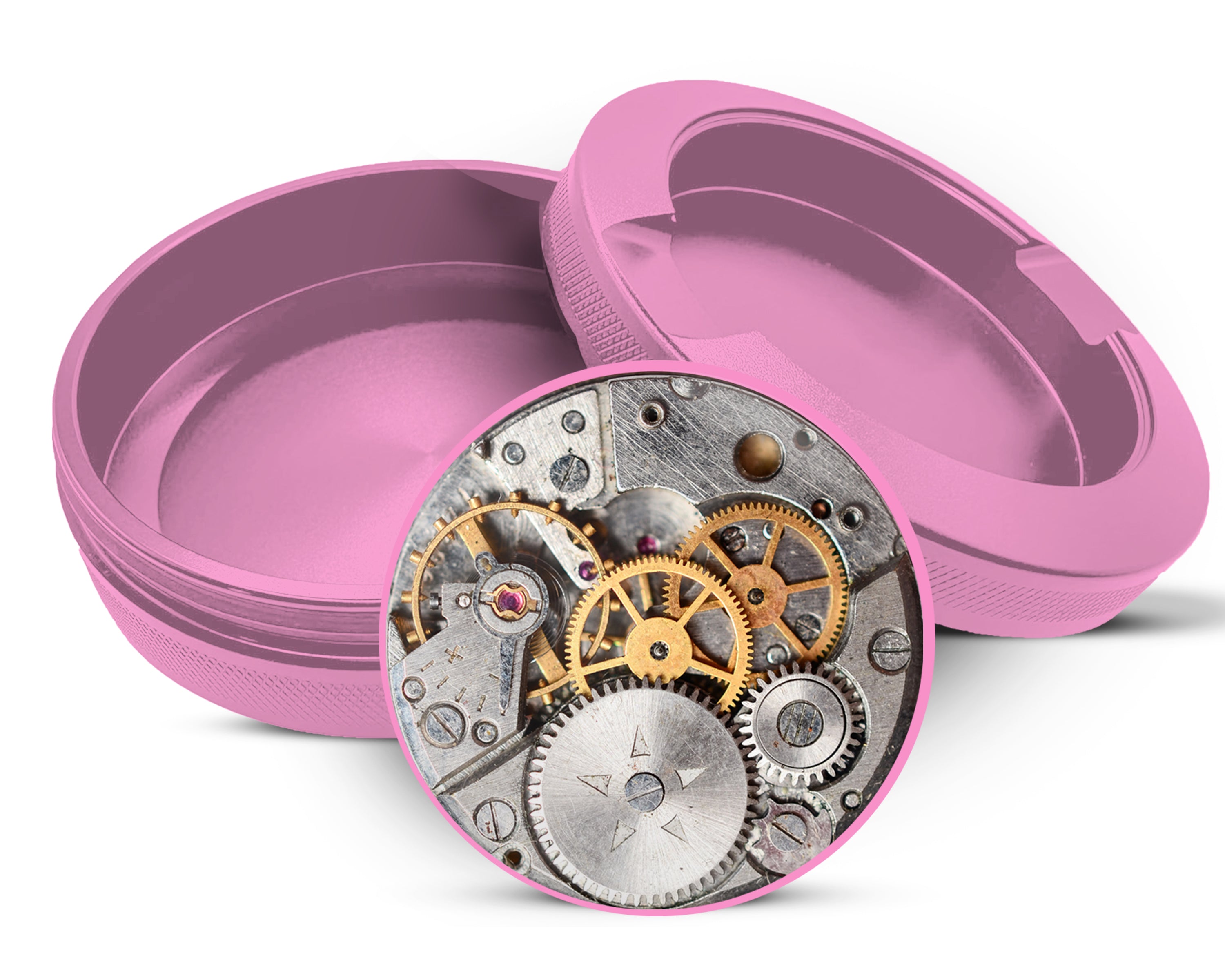 Steampunk Clockwork Snus Storage Case Pink