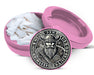 Viking Warrior Axe and Runes Snus Storage Case Pink