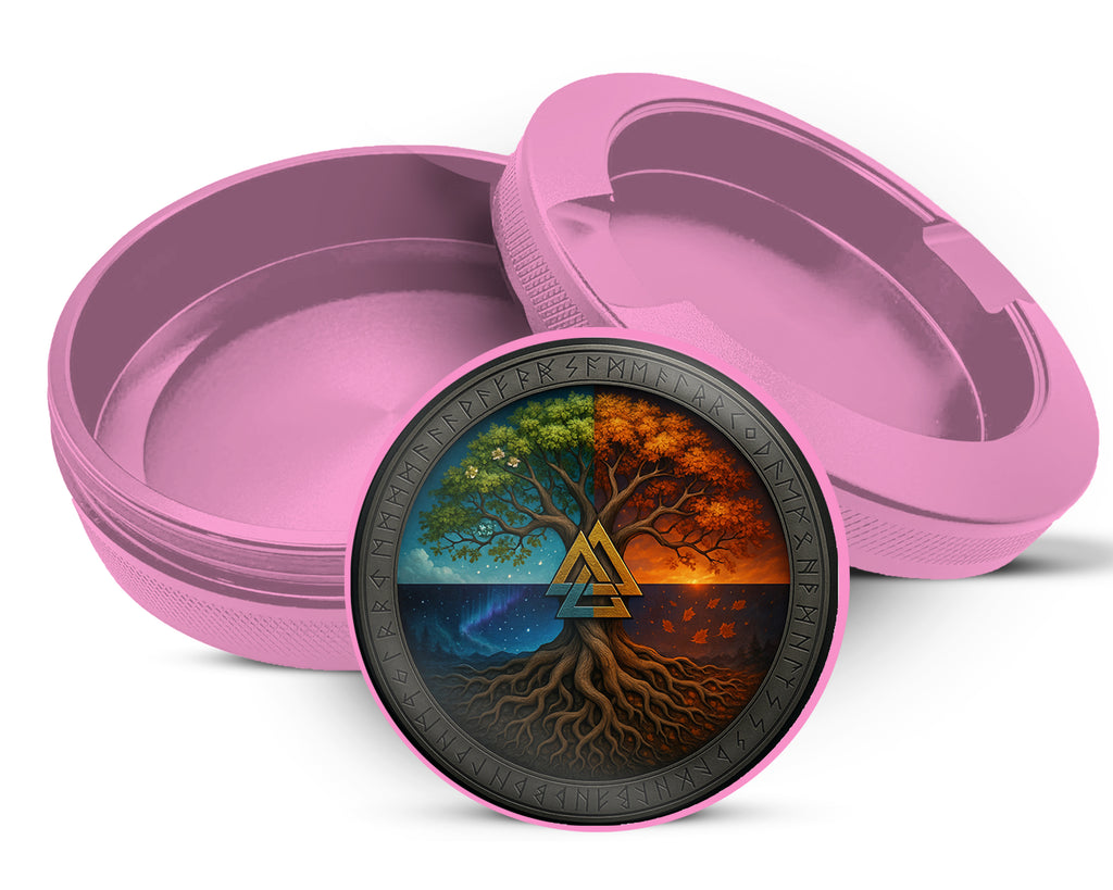 Valknut Tree of Seasons Snus Storage Case Pink
