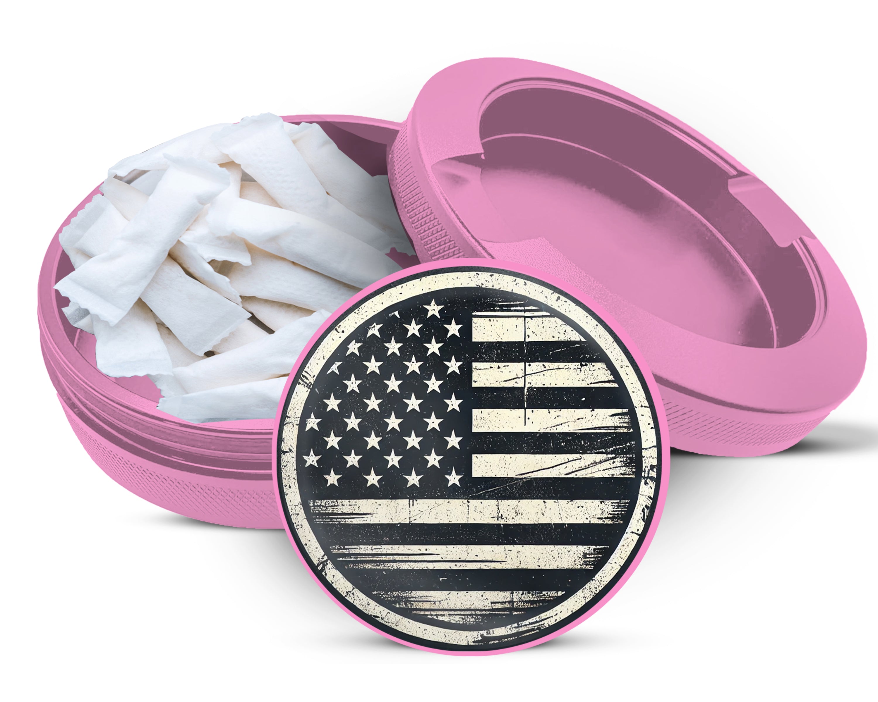 USA Flag American Flag Snus Storage Case Pink