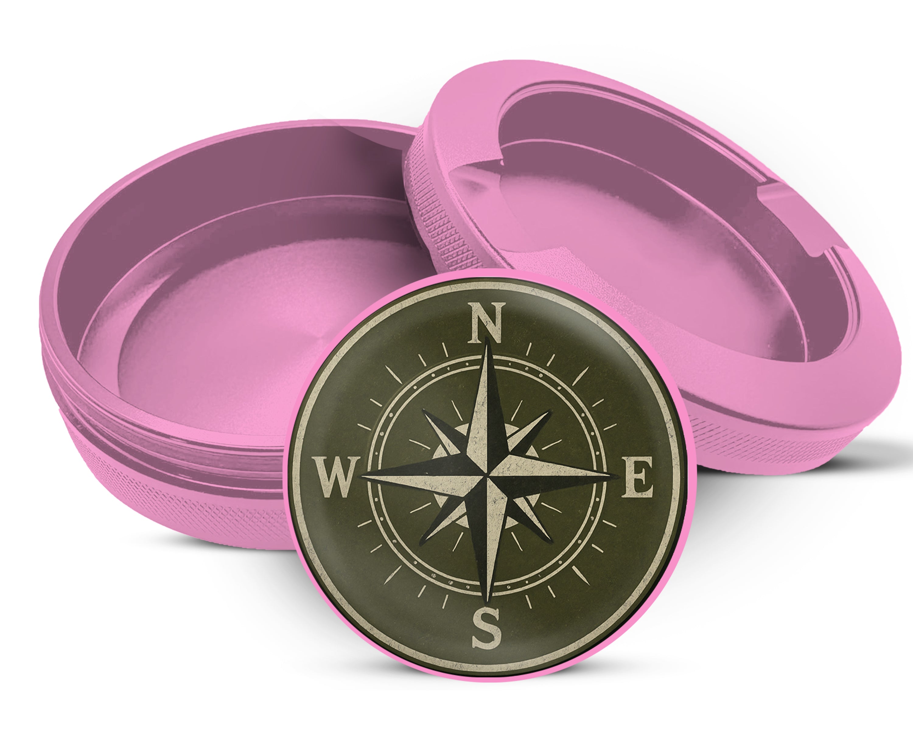 Vintage Compass Snus Storage Case Pink