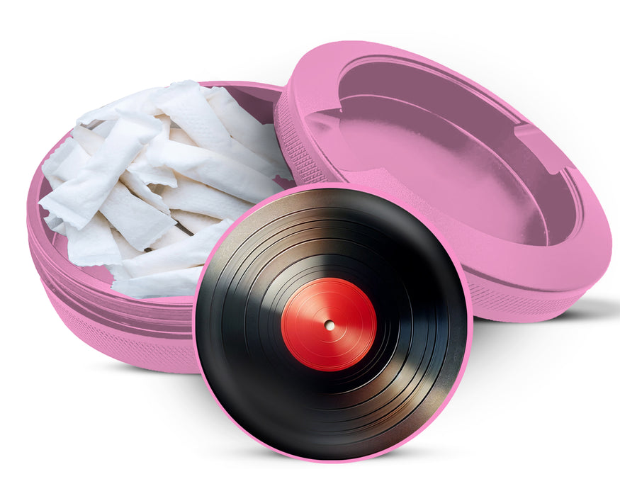Red Vinyl Record  Zyn Storage Case Pink