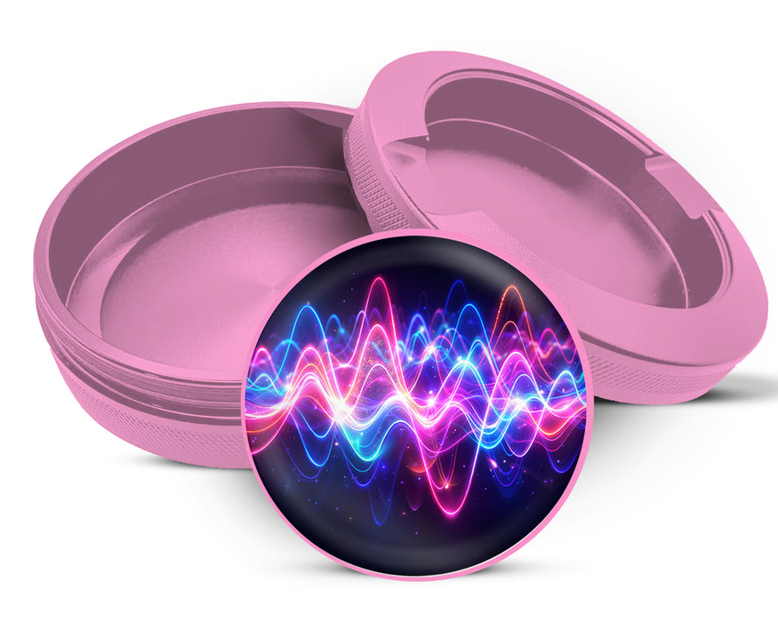 Neon Soundwave Vibes Audio Frequency Art Snus Storage Case Pink