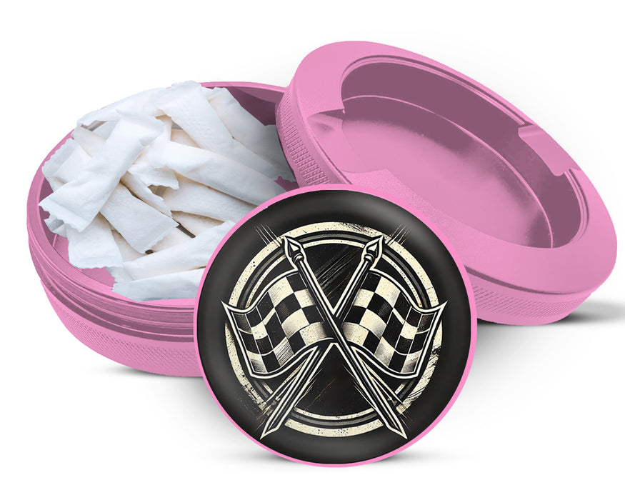 Racing Checkered Flag Zyn Storage Case Pink