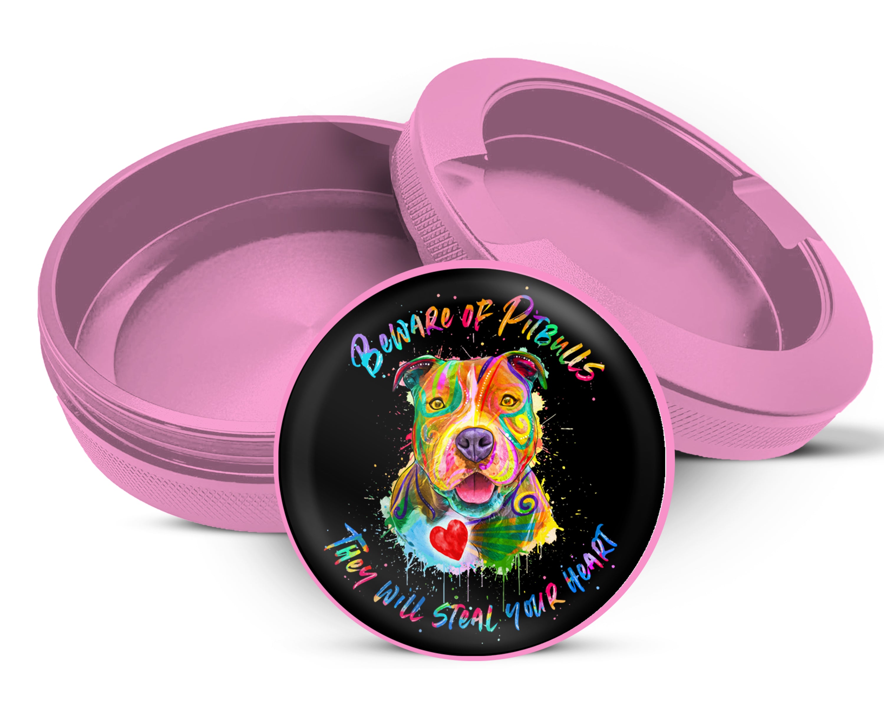 Beware Of Pitbulls They Will Steal Your Heart Snus Storage Case Pink