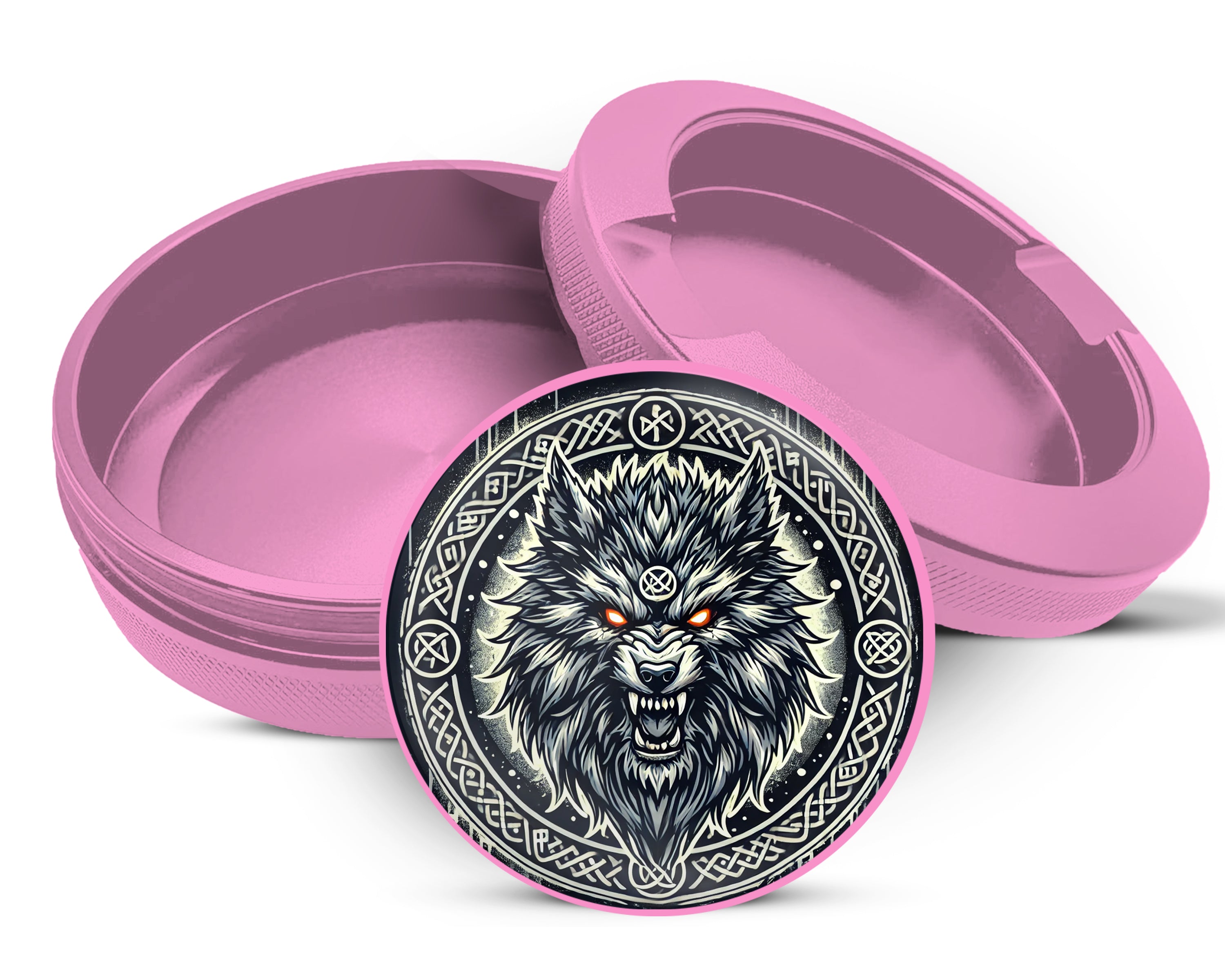 Giant Norse Wolf Fenrir Snus Storage Case Pink