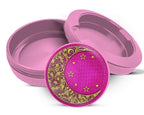 Girly Pink Crescent Moon and Stars Snus Storage Case Pink