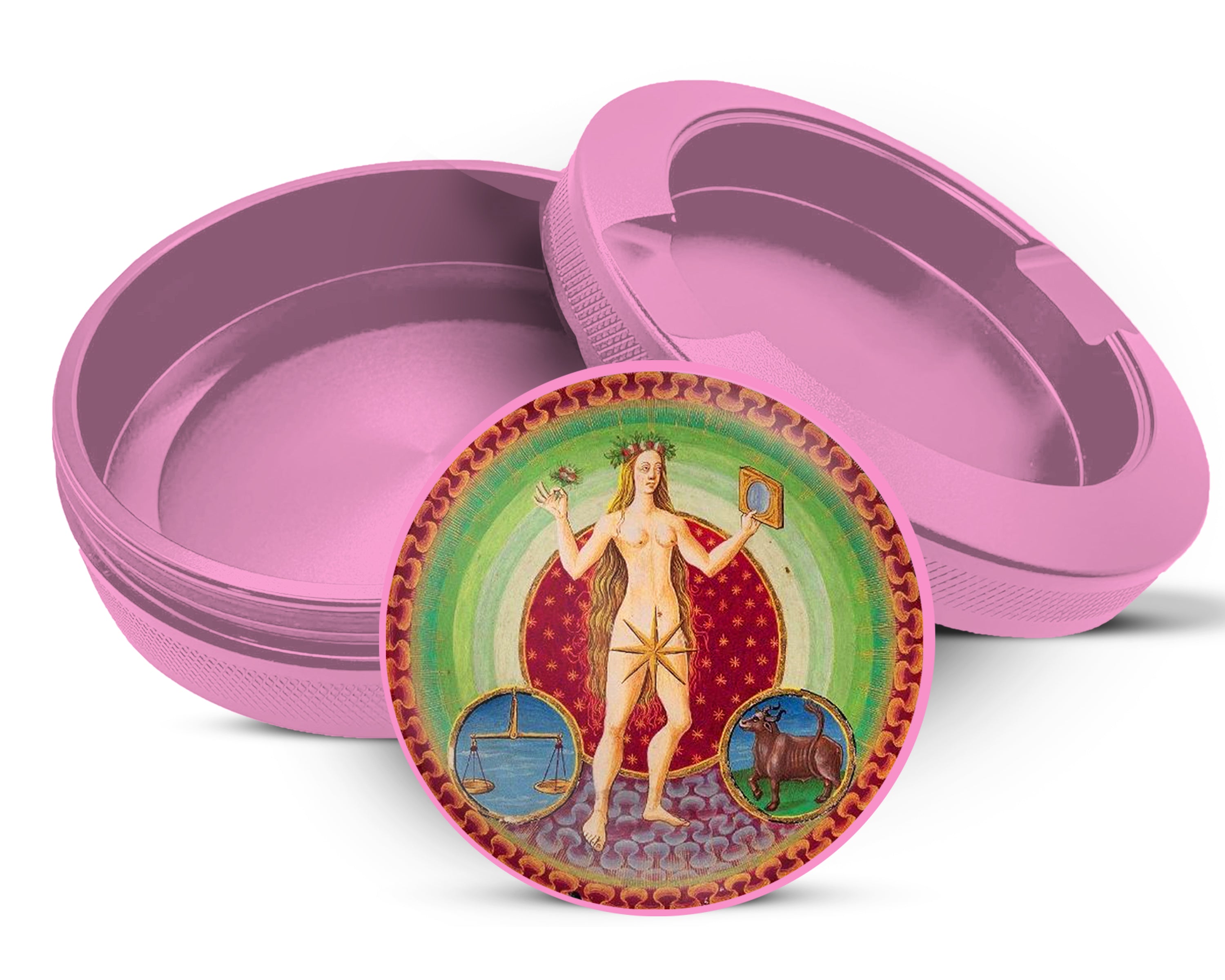 Medieval Venus Planetary Zodiac Snus Storage Case Pink