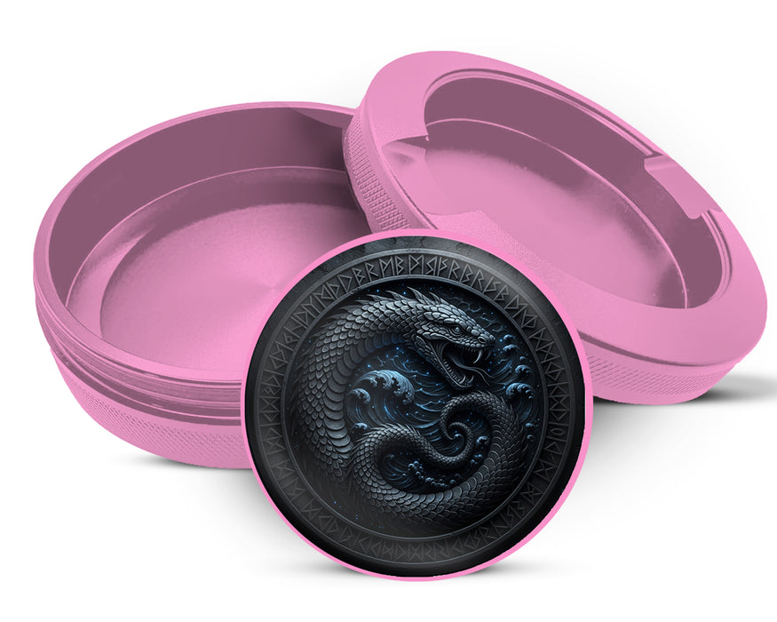 Runic Sea Serpent Emblem Snus Storage Case Pink