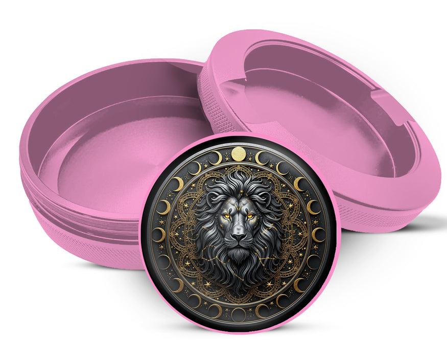 Celestial Moonphase Lion Crest Snus Storage Case Pink