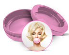 Marilyn Monroe with Pink Bubble Gum Snus Storage Case Pink
