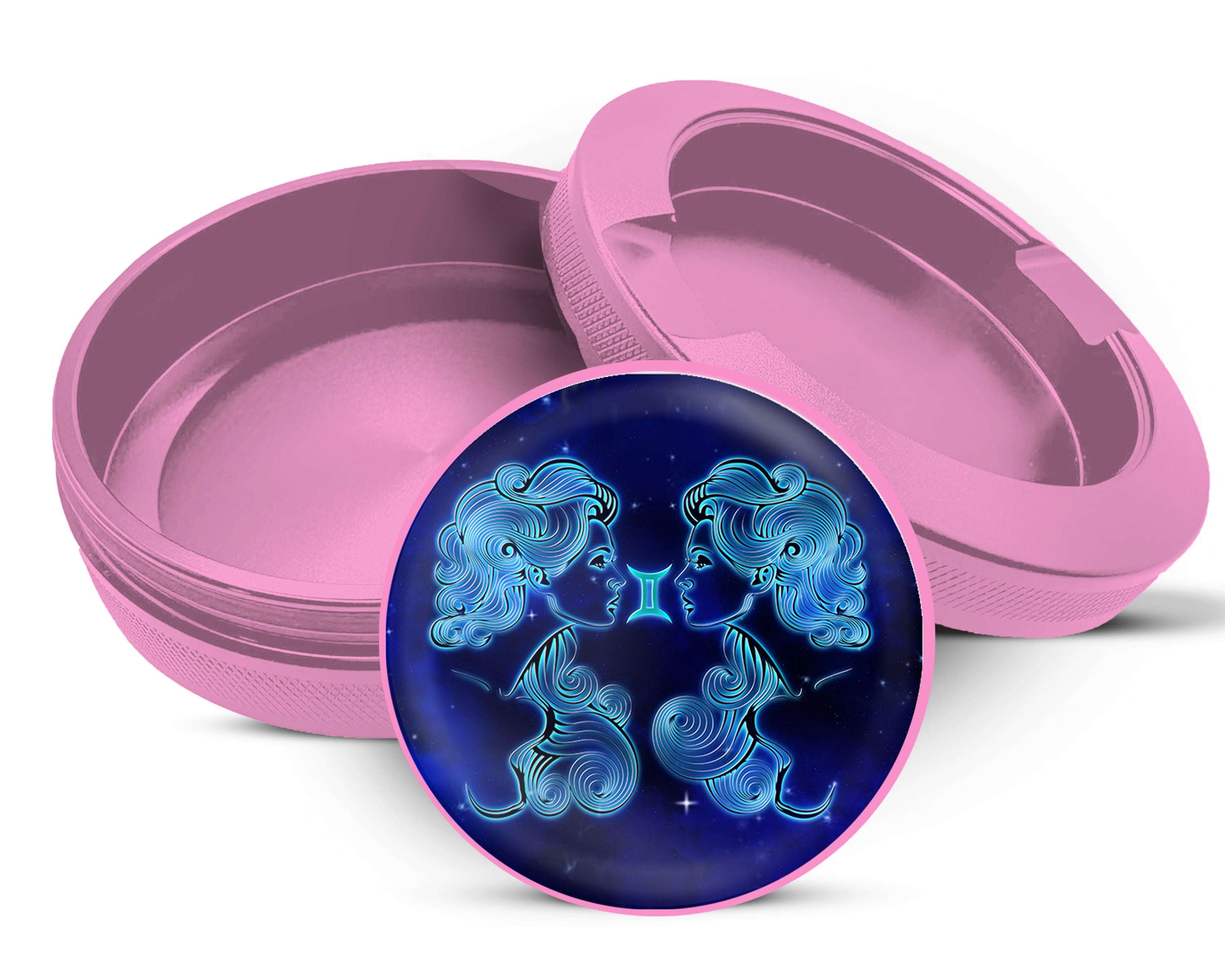 Gemini Zodiac Sign Snus Storage Case Pink