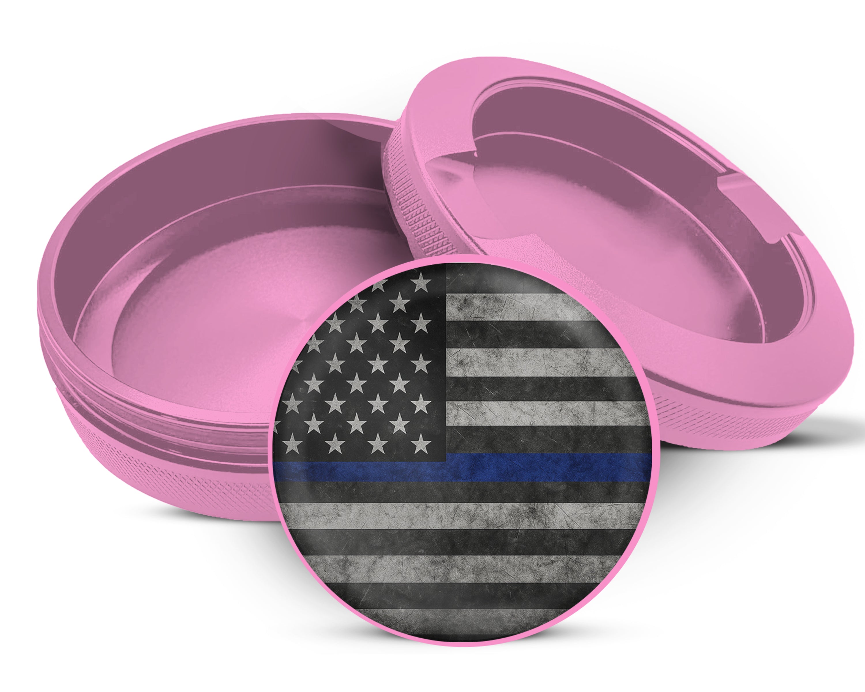 Flag Thin Blue Line Snus Storage Case Pink