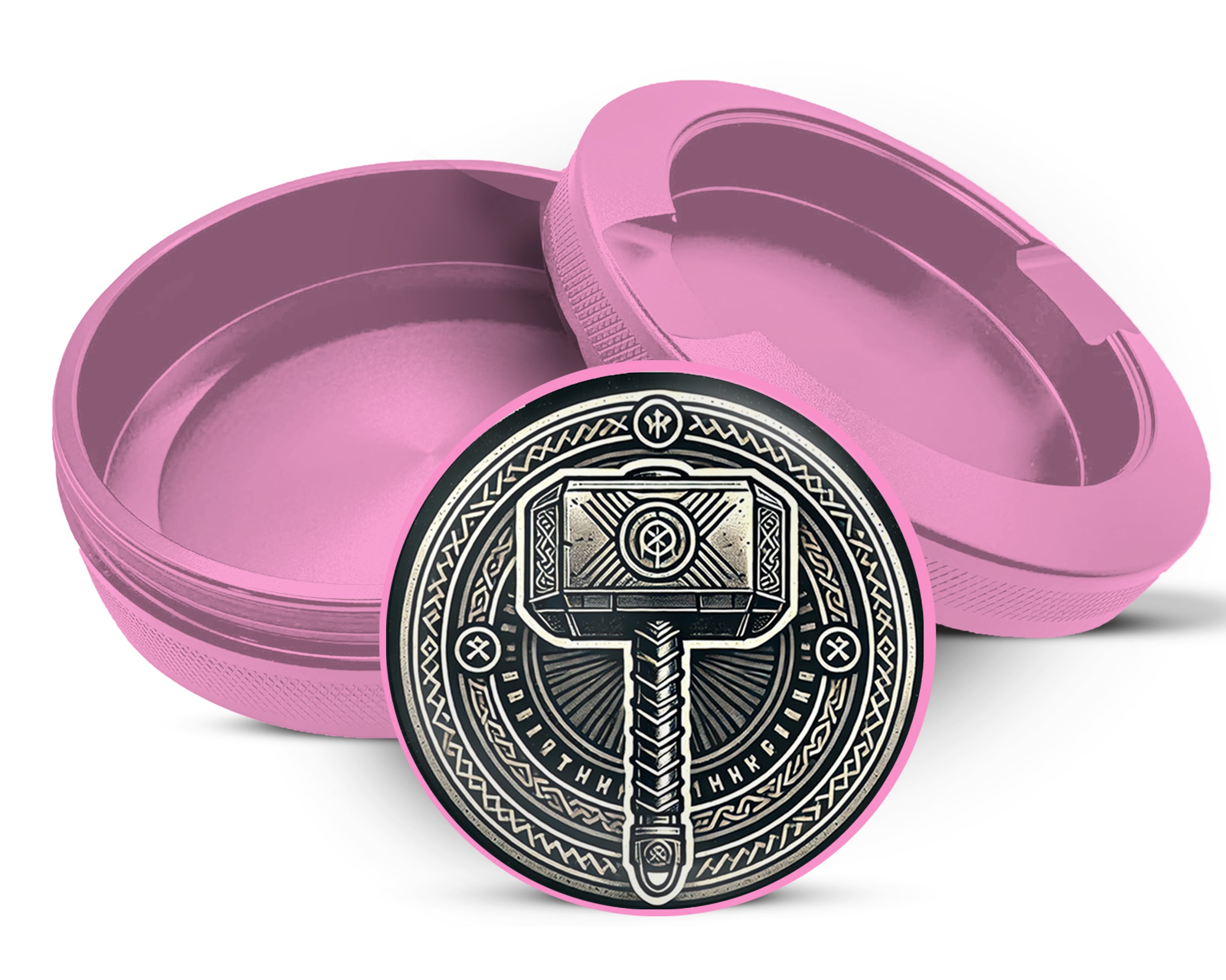 Thor's Hammer Mjolnir Snus Storage Case Pink