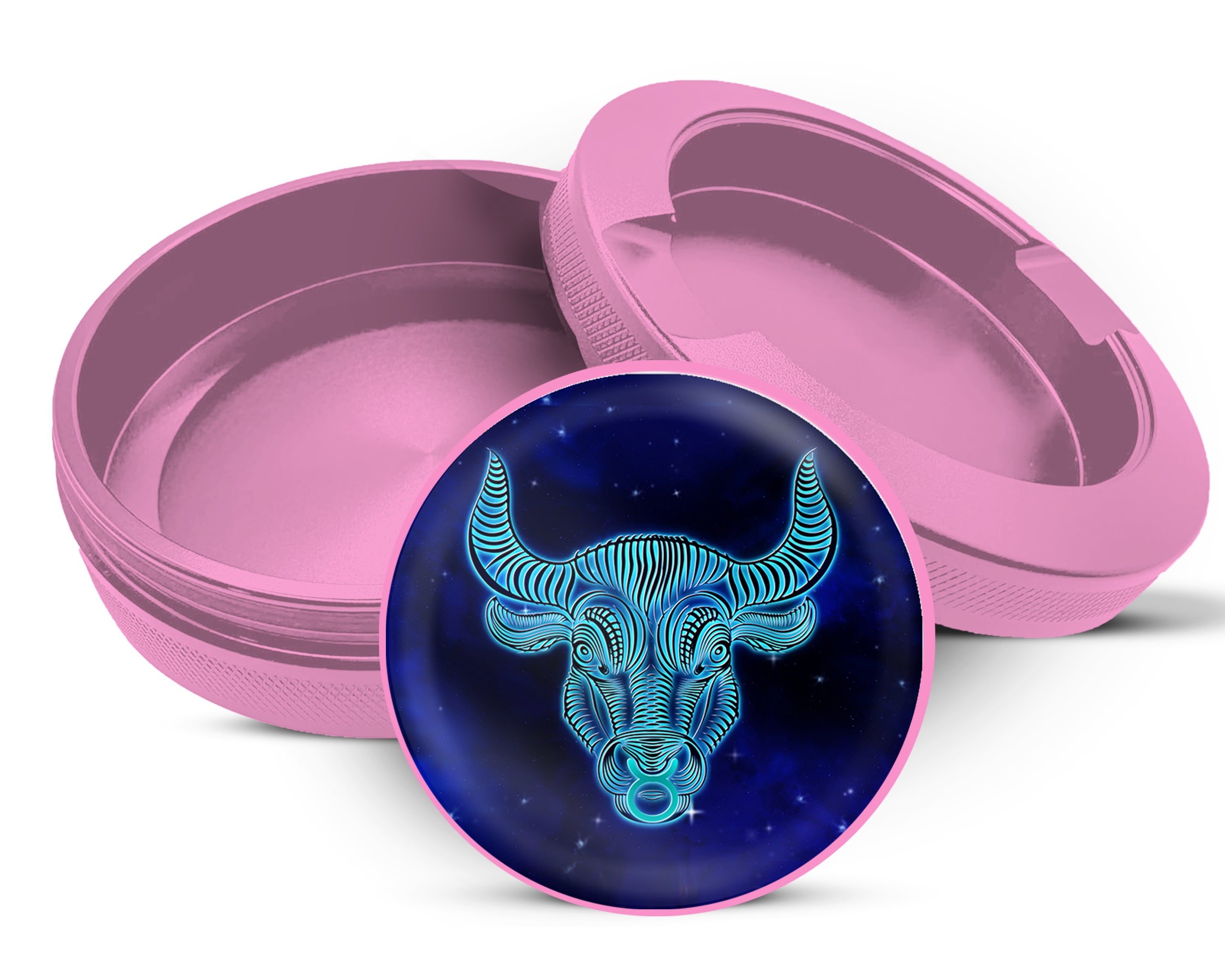 Taurus Zodiac Grinder Snus Storage Case Pink
