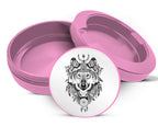 Native American Wolf Snus Storage Case Pink