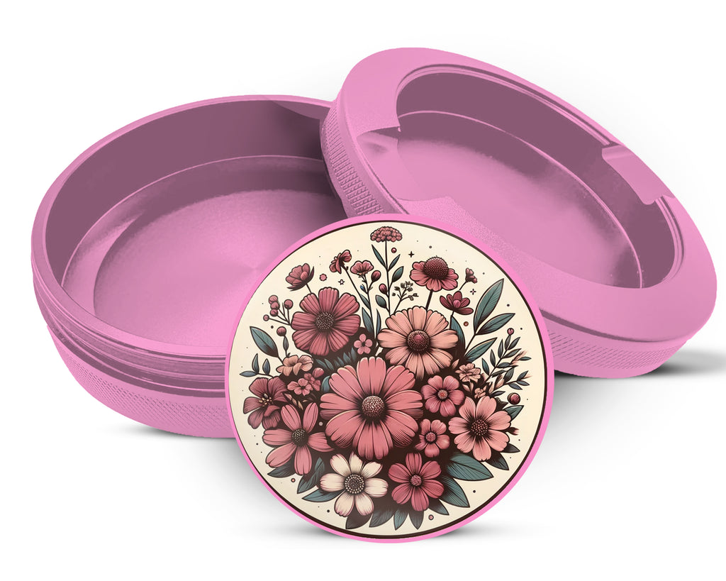 Vintage Flowers Snus Storage Case Pink