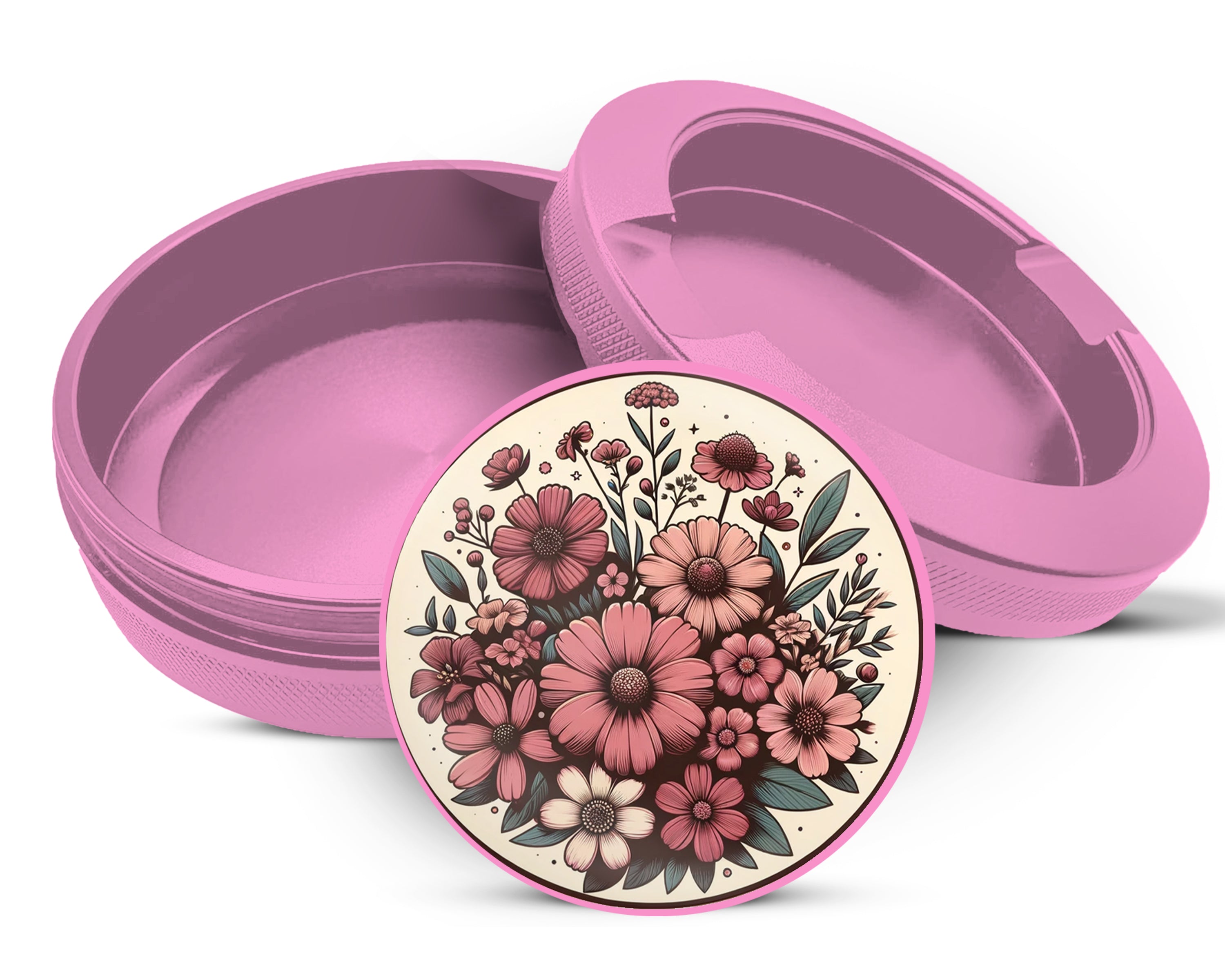 Vintage Flowers Snus Storage Case Pink