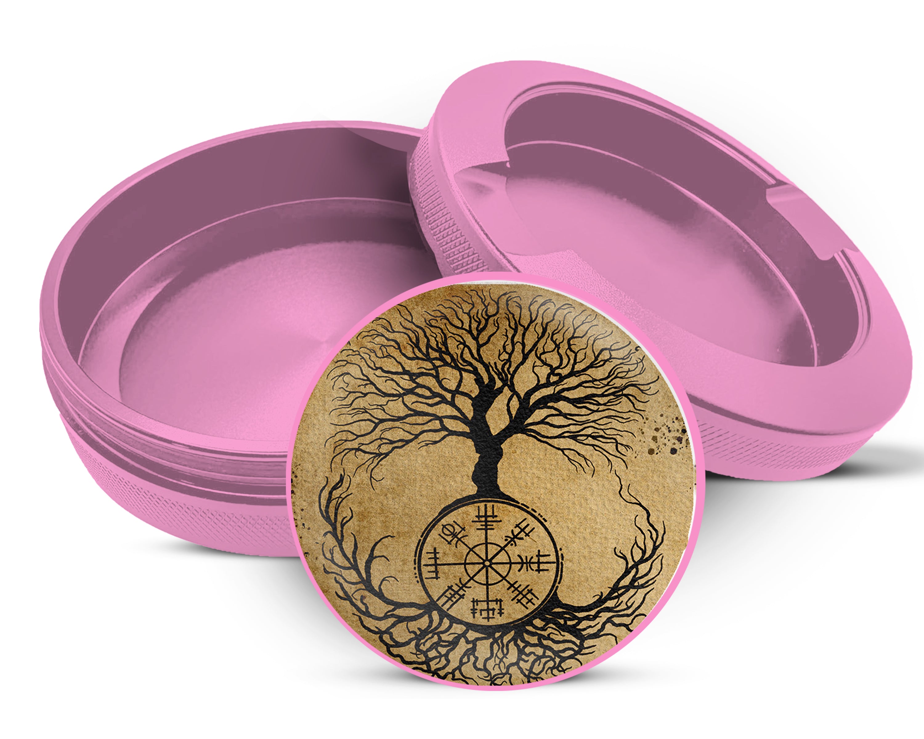 Viking Grinder Tree of Life Snus Storage Case Pink