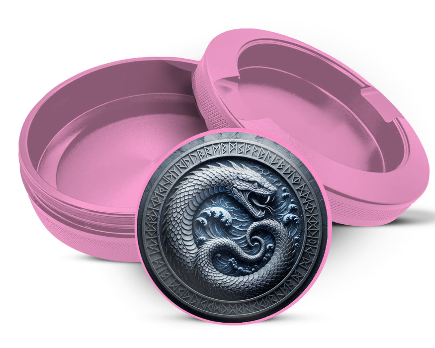 Oceanic Ouroboros Rune Circle Snus Storage Case Pink