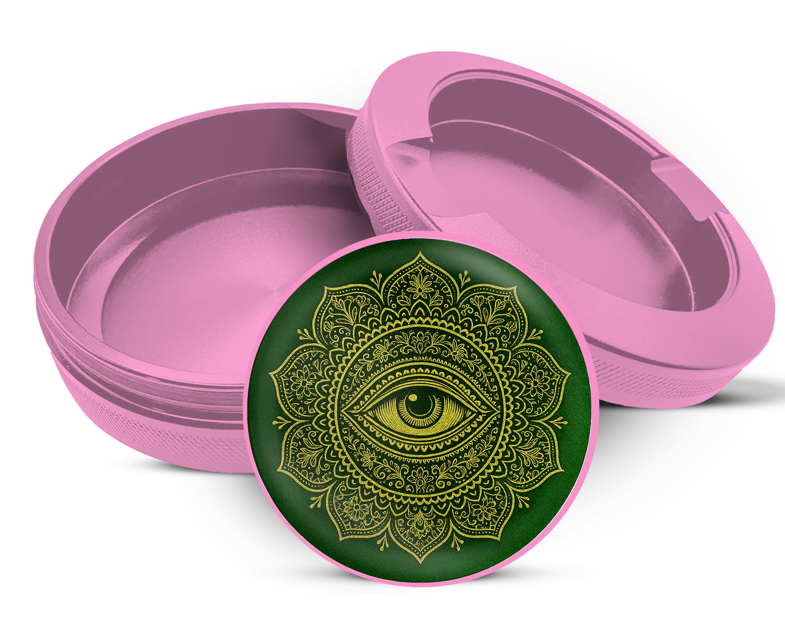 Golden All-Seeing Eye Snus Storage Case Pink