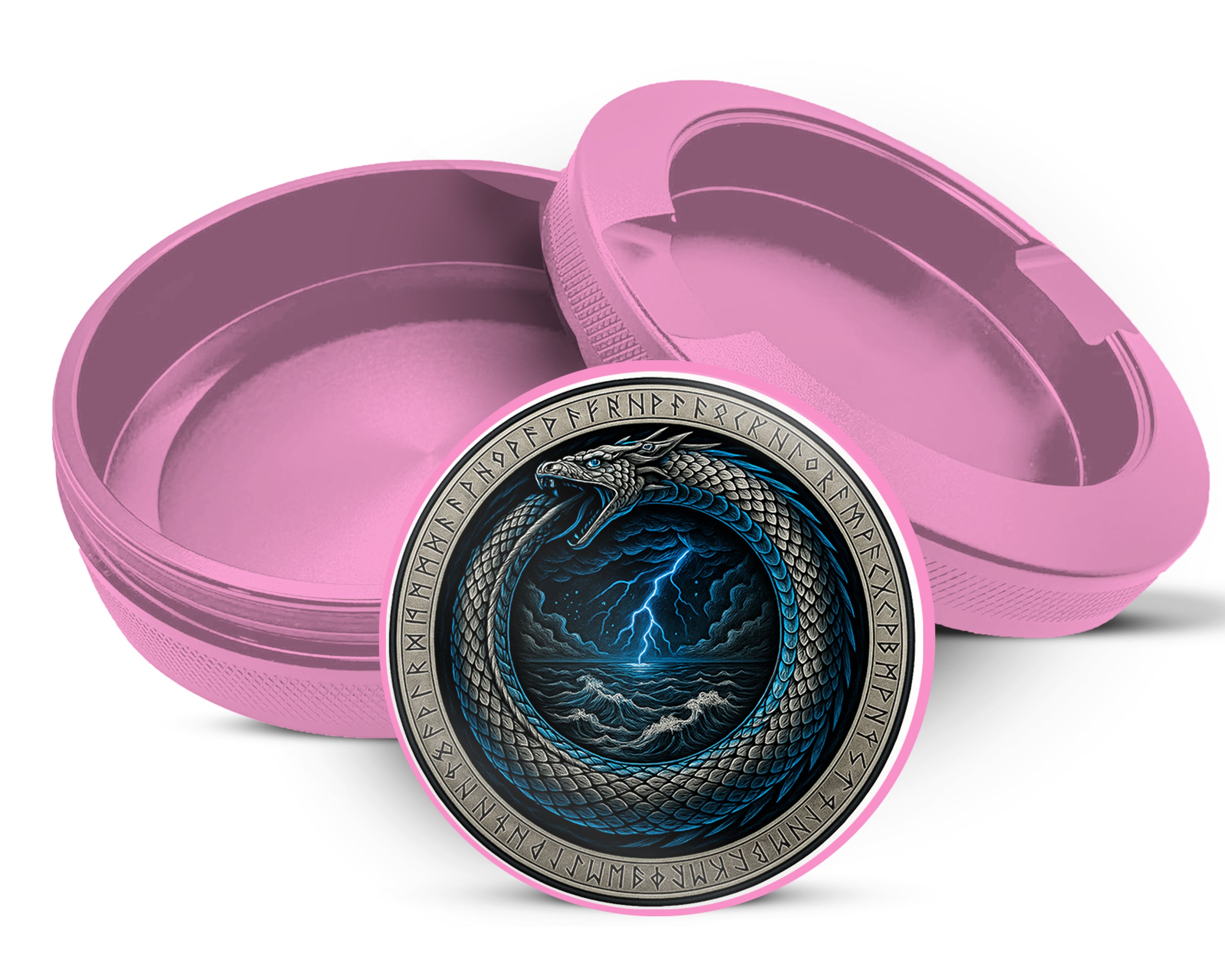 Storm Serpent Ouroboros Sigil Snus Storage Case Pink