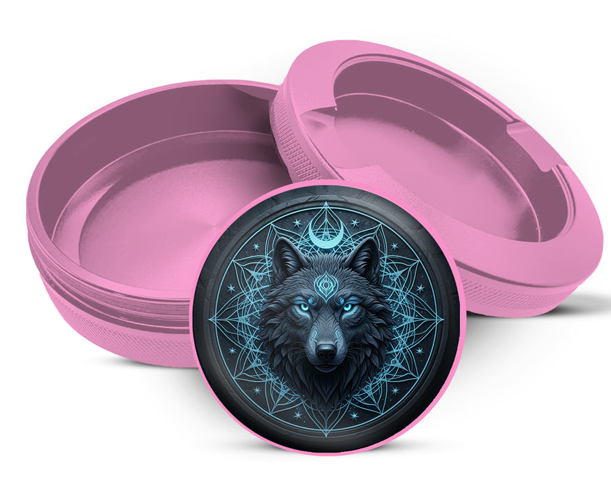 Mystic Lunar Wolf Sigil Snus Storage Case Pink