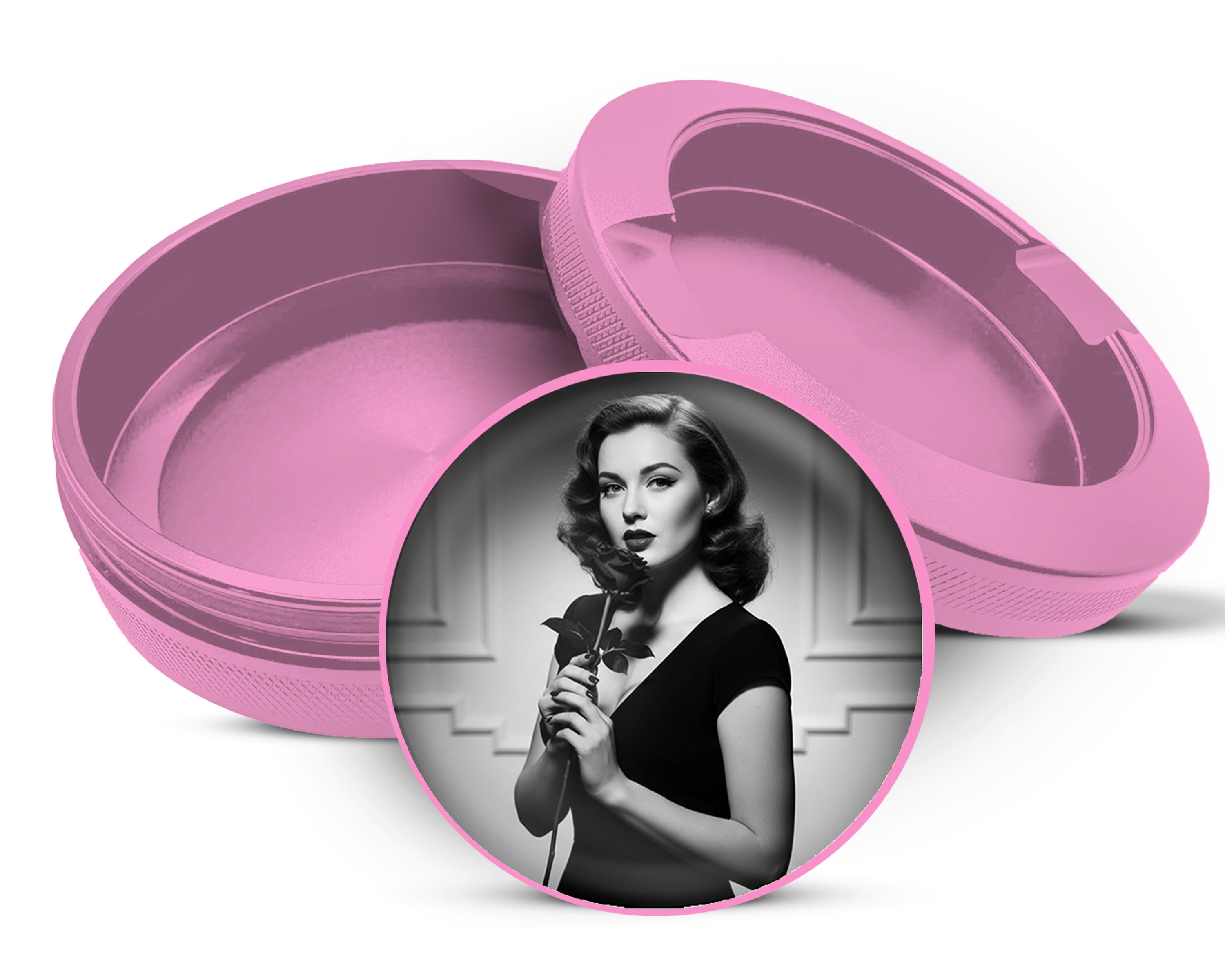 Noir Rose Vintage Elegance Snus Storage Case Pink
