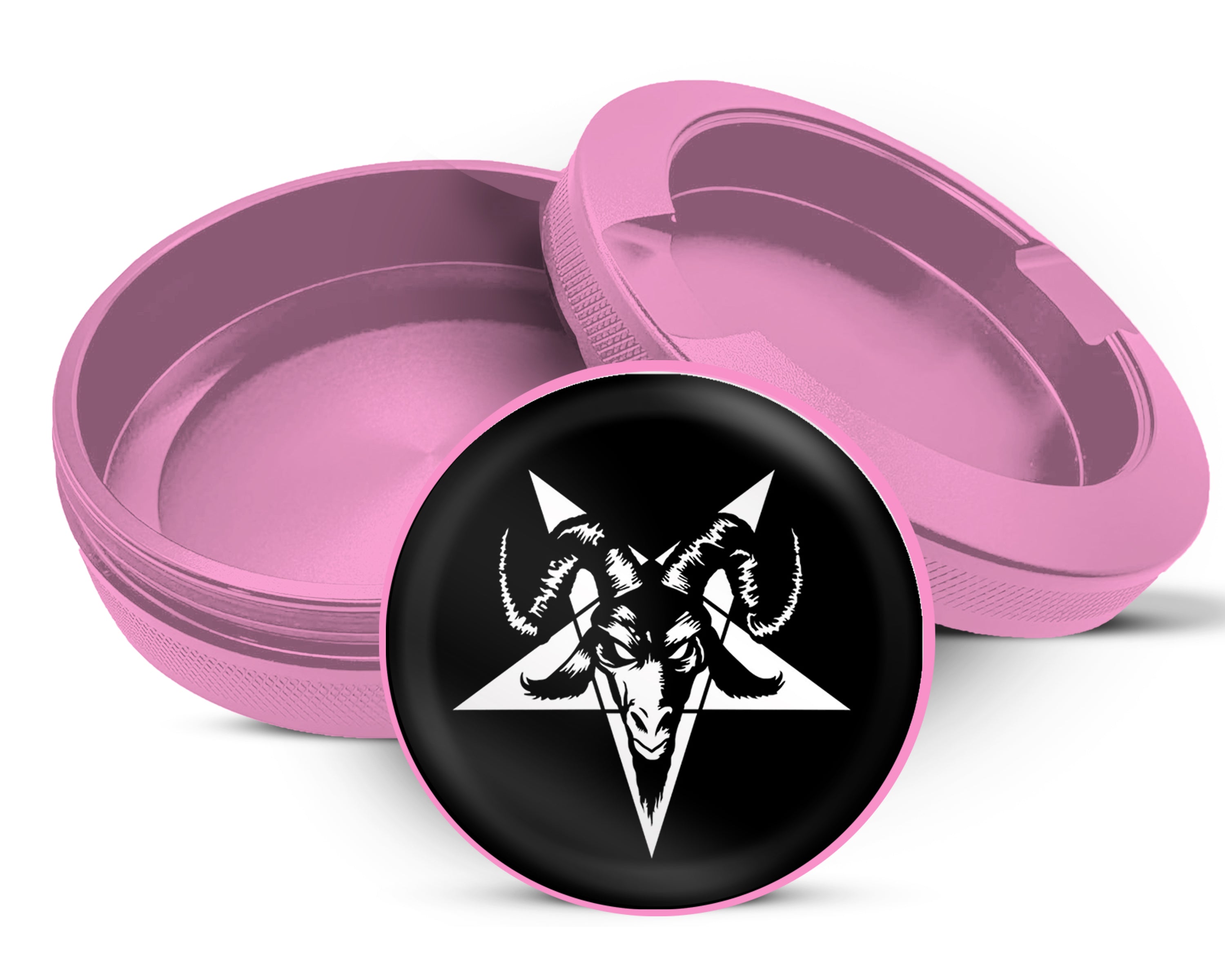Goat Skull Satanic Snus Storage Case Pink