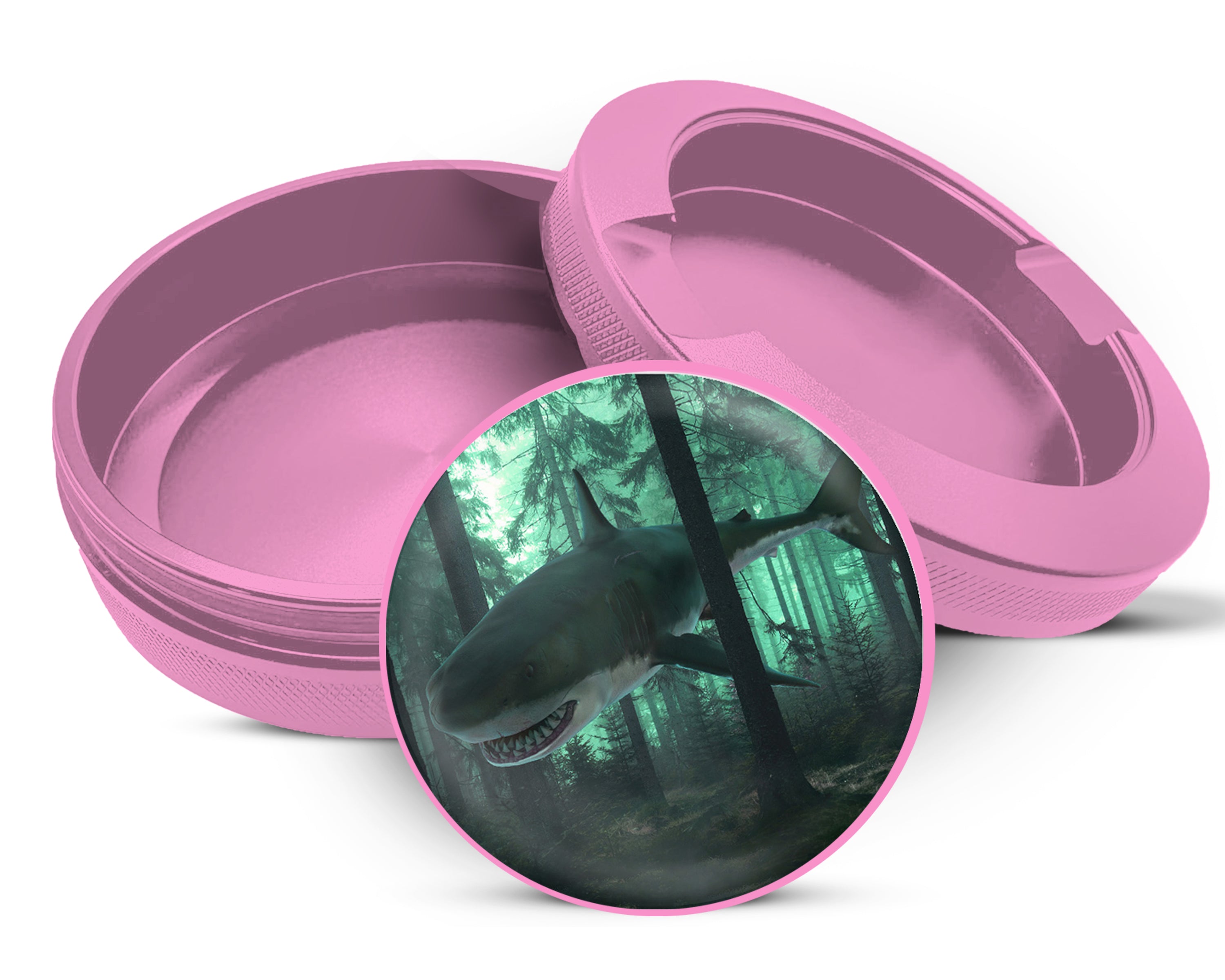 Great White Shark in the Forest Snus Storage Case Pink