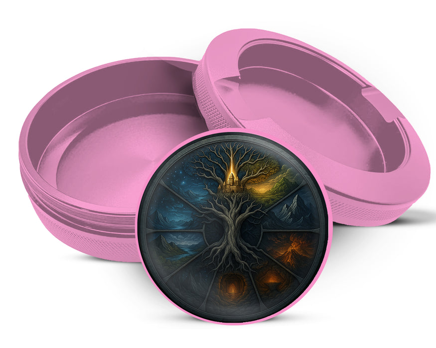 Yggdrasil Nine Realms Wheel Zyn Storage Case Pink