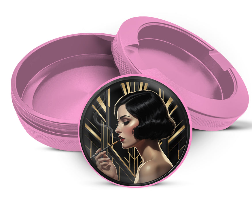 Glamorous Art Deco Flapper Snus Storage Case Pink