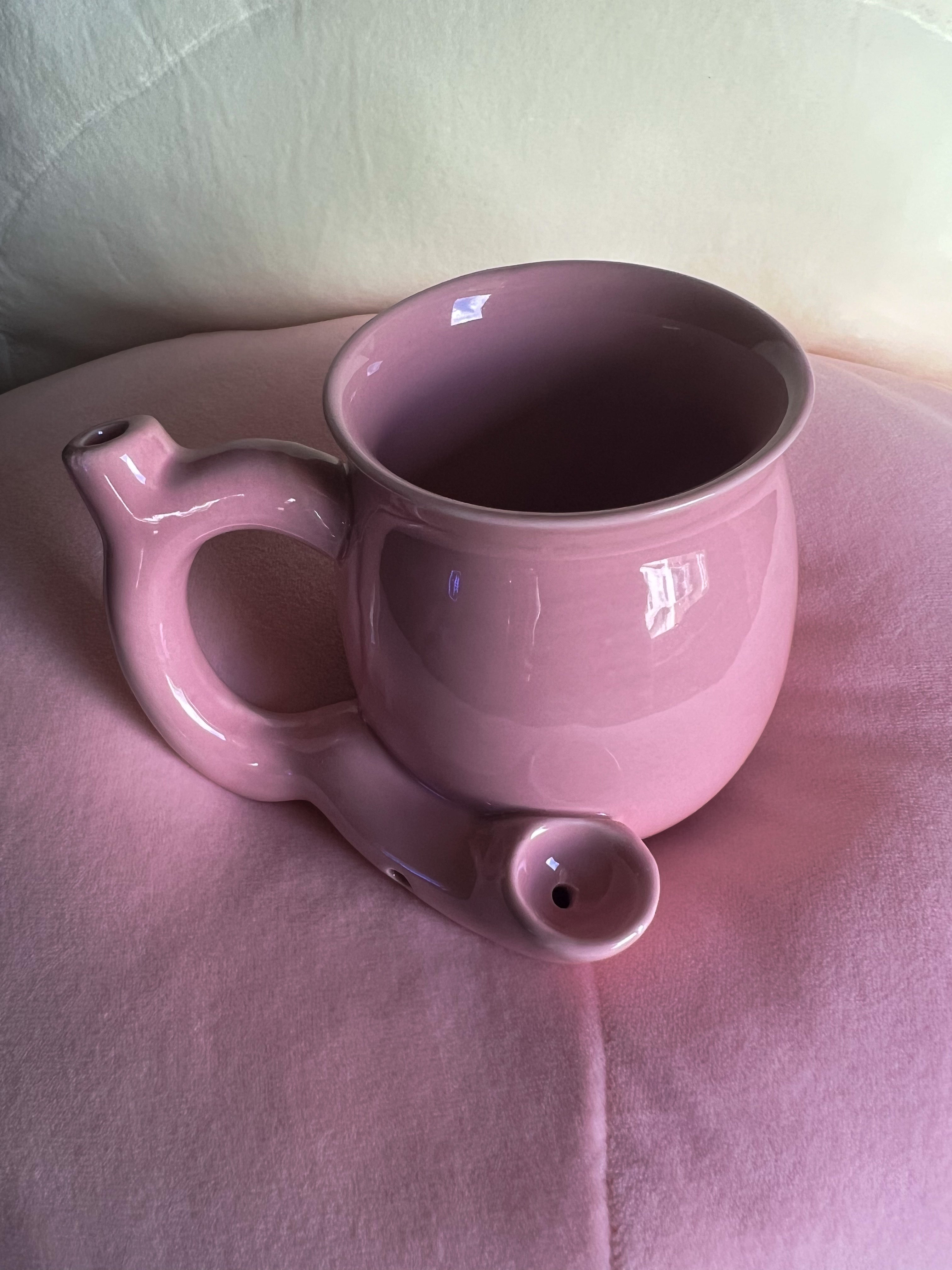 Sip N' Sesh Ceramic Mug and Pipe | Pipe Mug For Coffee, Tea and Dry Herb