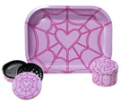 Heart Spiderweb Rolling Tray And Grinder Gift Box, Cute Herb Grinder, Holiday Gifts For Her, Matching Girly Grinder And...