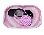 Pink Hearts Collectible Tray & Container Set - Cute Organizer
