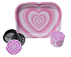 Pink Hearts Collectible Tray & Container Set - Cute Organizer