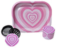 Pink Hearts Collectible Tray & Container Set - Cute Organizer