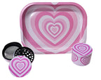 Pink Hearts Collectible Tray & Container Set - Cute Organizer