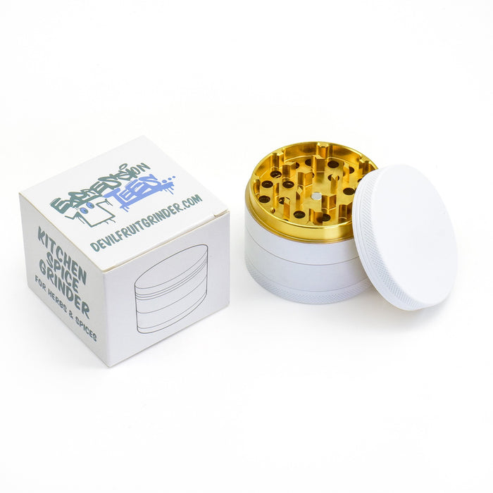 White Grinder, White Rubberized Grinder, 2.5 Inch Large Grinder, Soft Matte Grinder, 4 Piece Spice Grinder