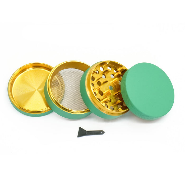 Teal Grinder, Teal Rubberized Grinder, 2.5 Inch Large Grinder, Soft Matte Grinder, 4 Piece Spice Grinder