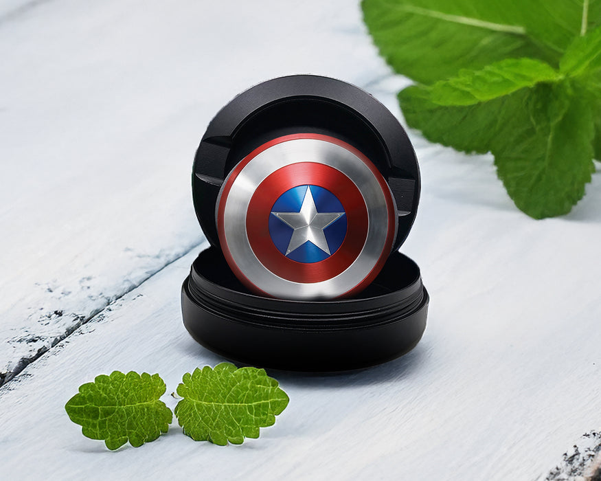 Snus Storage Case Captain Shield Superhero Comic Art Emblem Black