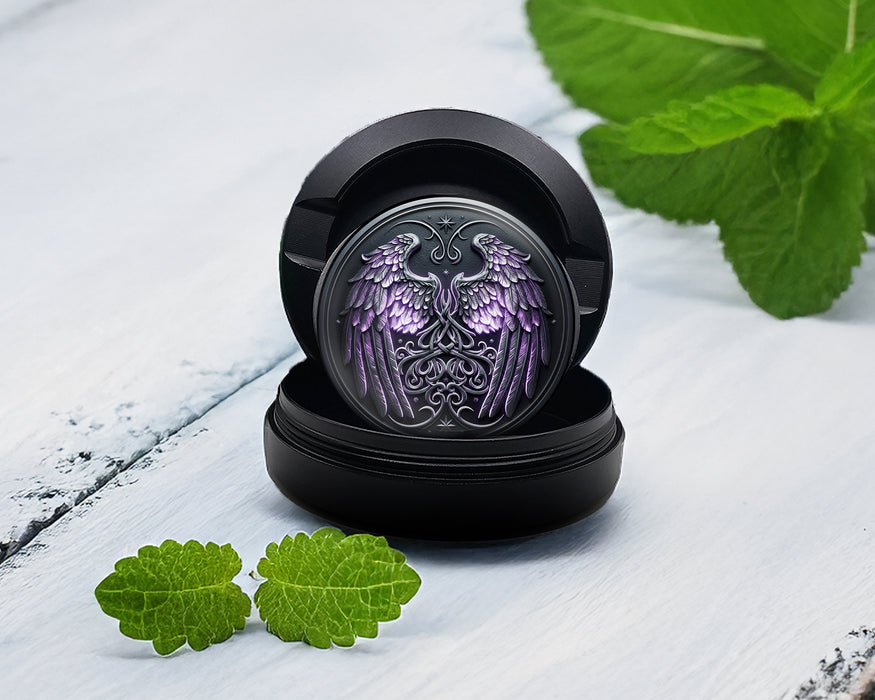 Zyn Storage Case Celestial Wings Knotwork Crest Black