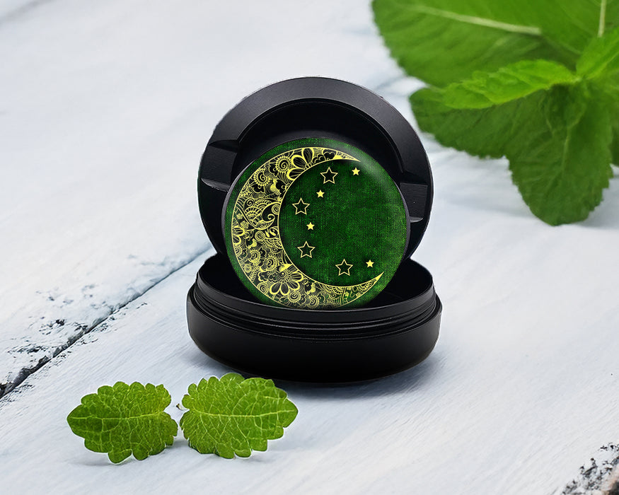 Snus Storage Case Crescent Moon and Stars Black