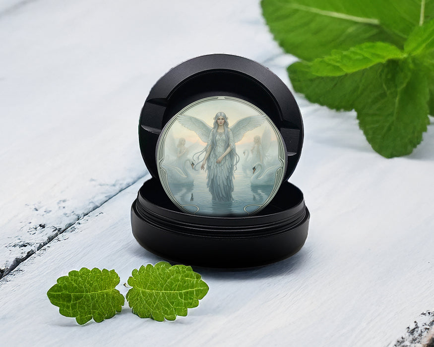 Snus Storage Case Art Nouveau Swan Angelic Vision Black