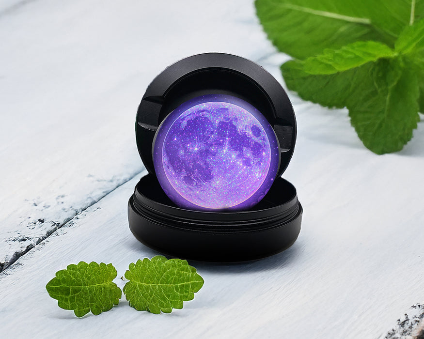 Snus Storage Case Purple Galaxy Moon with Starscape Black