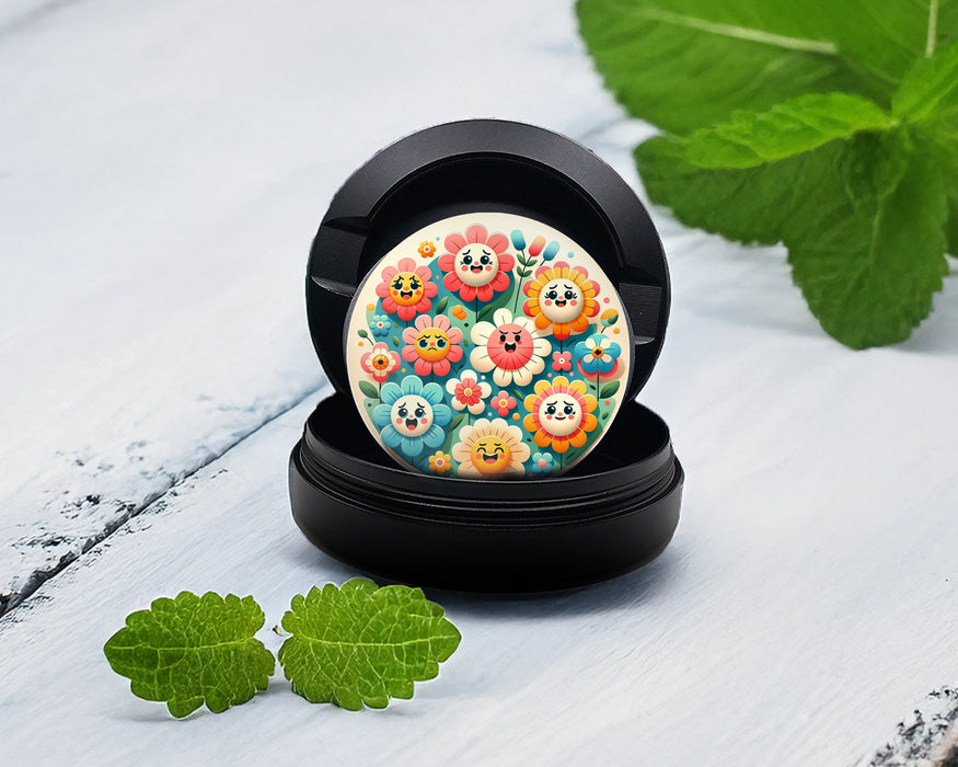 Zyn Storage Case Happy Flower Power Black