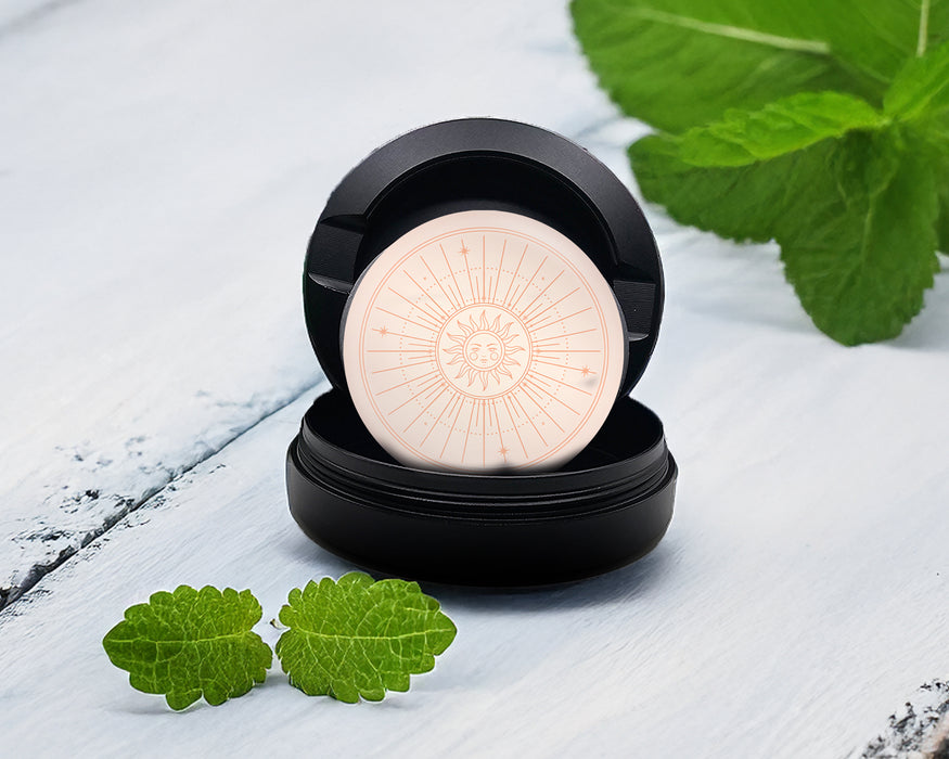 Snus Storage Case Boho Celestial Sunburst Face Black