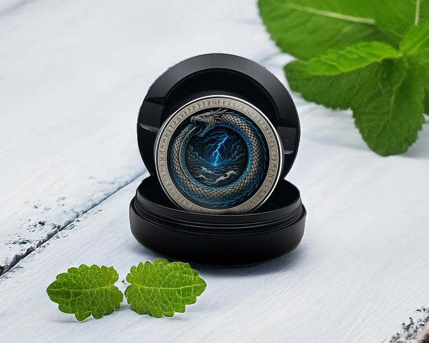 Snus Storage Case Storm Serpent Ouroboros Sigil Black