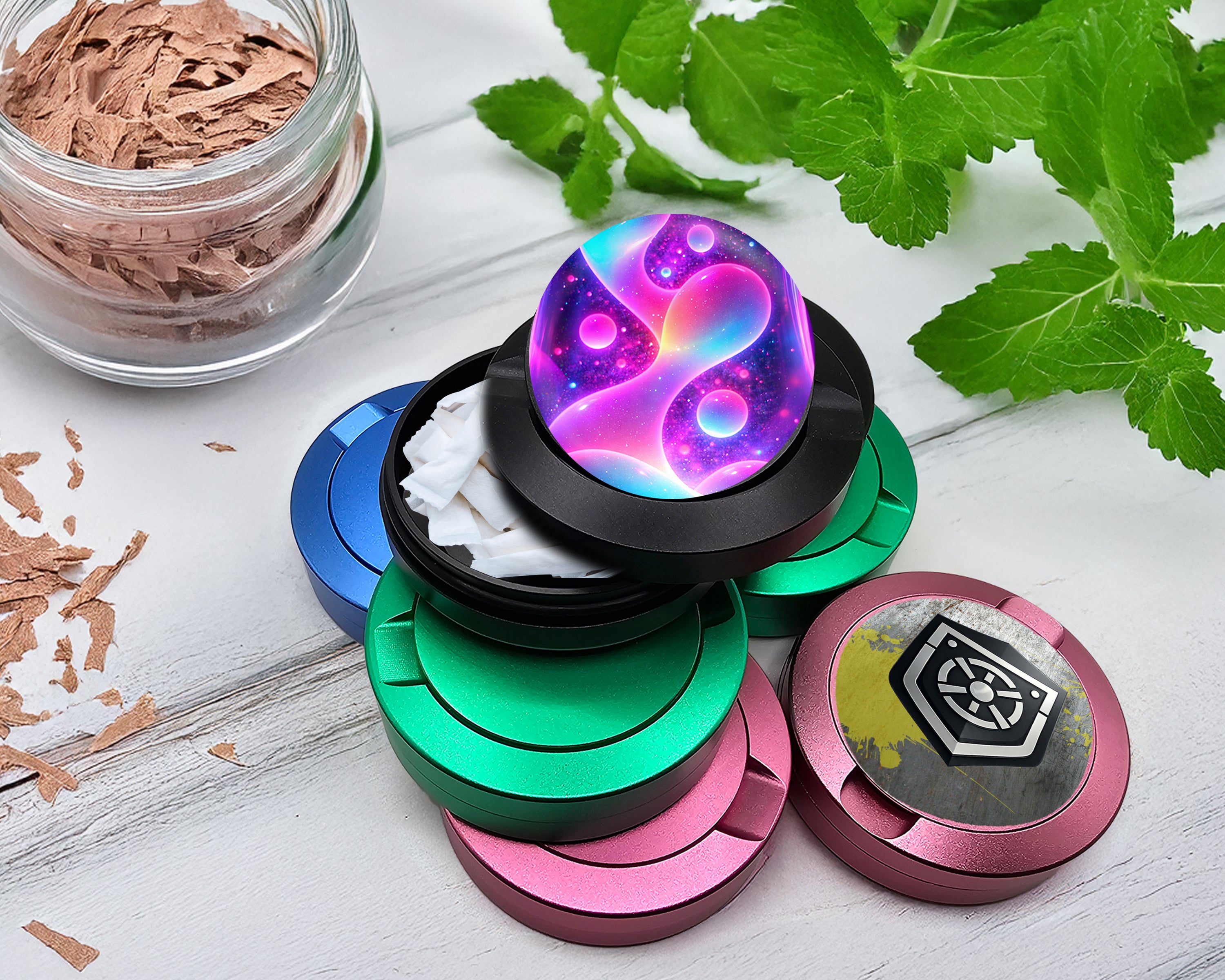 Snus Storage Case Glowing Lava Lamp Trippy Black